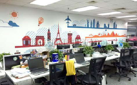 永胜教你设计办公室墙绘的方法。