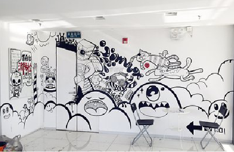 永胜手绘墙并非传统涂鸦。